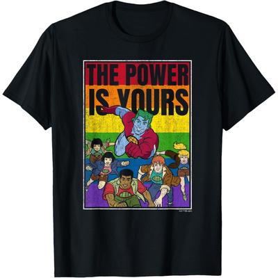 Captain Planet Distressed Rainbow Group Poster T-Shirt