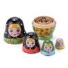 1 Set Matryoshka Dolls Nesting Dolls Toy Wooden Russian Doll Hand Paint Toys Craft Toys DIY Paint Skill Training Children Gifts