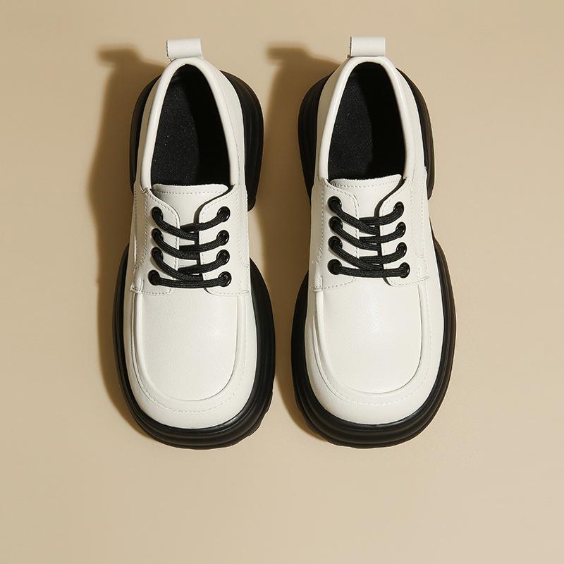 Platform Mary Jane small leather shoes women's new autumn British style retro muffin niche lace-up casual single shoes