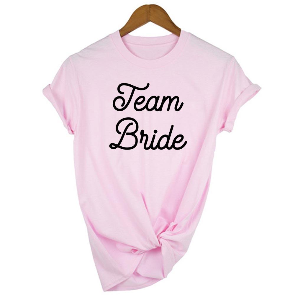 Fashion Women T Shirt Bridal Bachelorette Party Team Bride Graphic T Shirt Casual Wedding Female Top