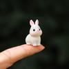 Mini Rabbit Figurine Resin Miniature Sitting Lying Bunny Statue Animal Collectible Sculpture Micro Landscape Dollhouse Decoration