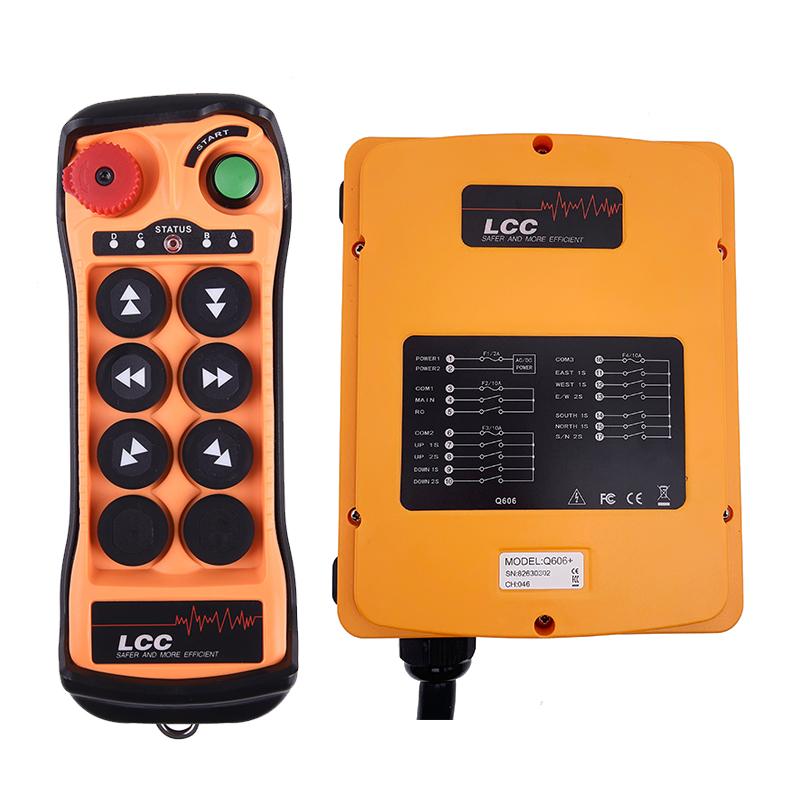 Waterproof IP65 6-Key Two-Speed Wireless LED Crane Remote Control 433MHz Q606 LCC Industrial Radio Factory Manufacturer Price оранжевый