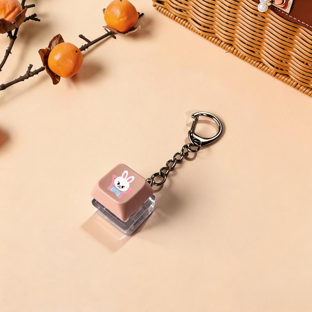 Stray Kids Keycap Keychain, Cute Cartoon Characters Keyboard Keychain Pendant, STAY Fans Stress Relief Bag Charm