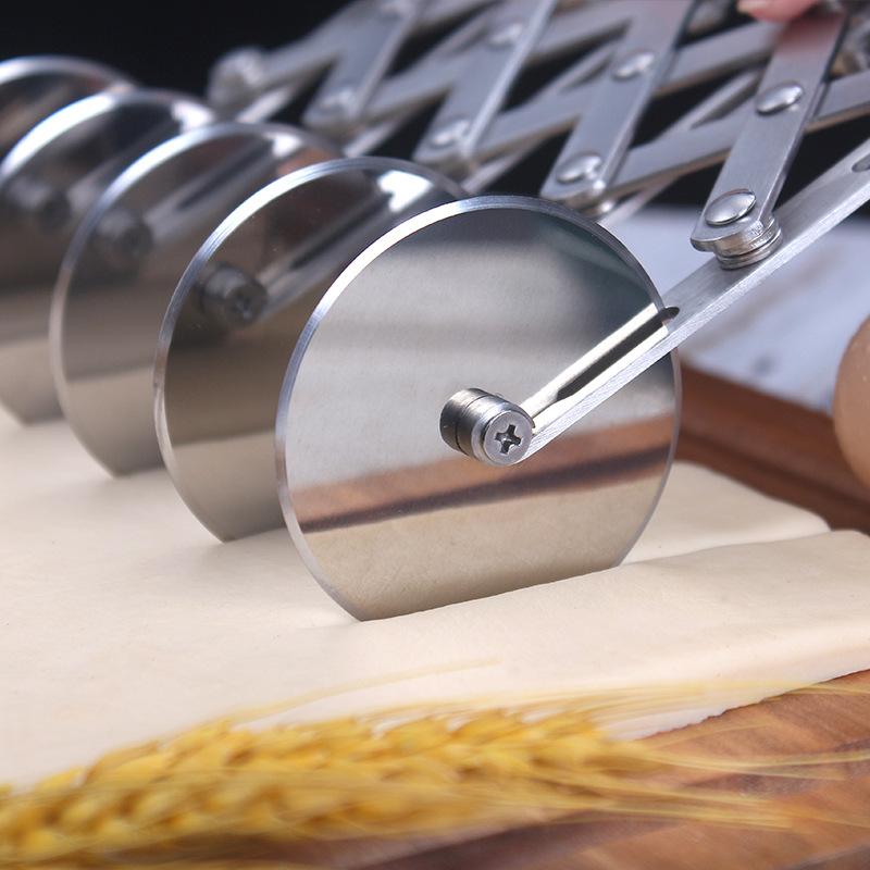 5 Wheels Cutter Dough Divider Side Pasta Knife Flexible Roller Blade Pizza Pastry Peeler Stainless Steel Bakeware Tools