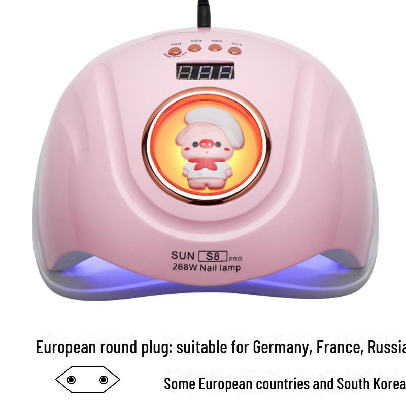 

S8 Cartoon Doll Мощная УФ-светодиодная лампа для сушки ногтей мощностью 268 Вт