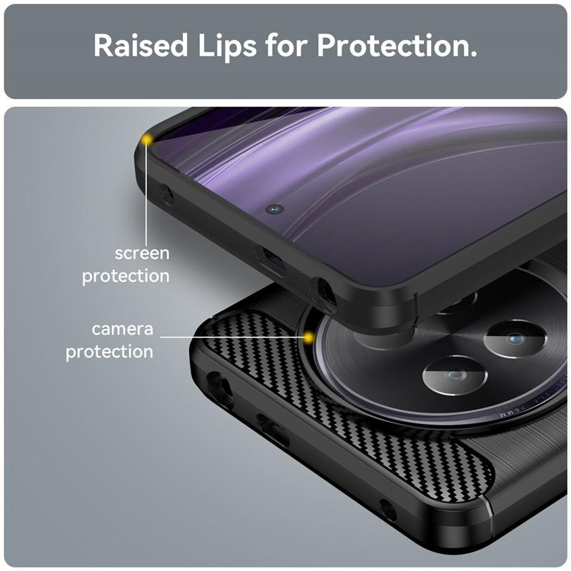 Για Realme 13+ Θήκη Για Realme 13 Plus Κάλυμμα 6,67 ιντσών Αντικραδασμικό Σιλικονούχο Μπράτσο από ανθρακονήματα Για Realme 13+