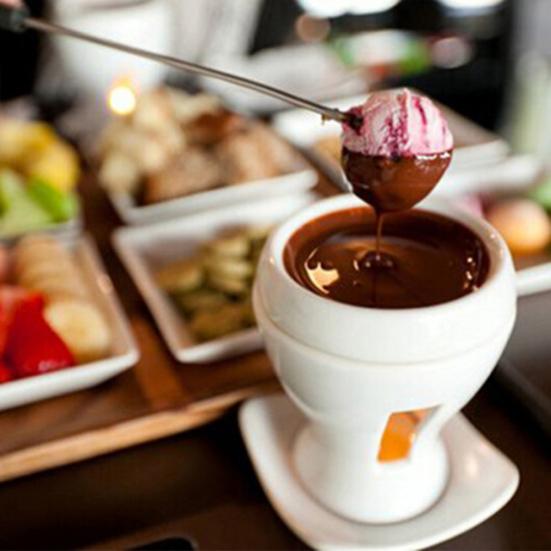 6 Fourchettes à Fondue En Inox - Longueur 24cm, Pour Chocolat, Fromage, Fruits