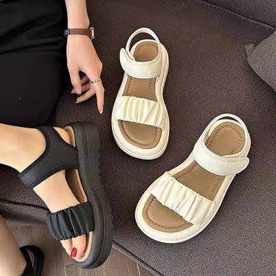 Sommer Modische Lässige und Bequeme Mädchen Elegante und Niedliche Zehenfreie Abriebfeste Strand Dicksohlige Rutschfeste Sandalen