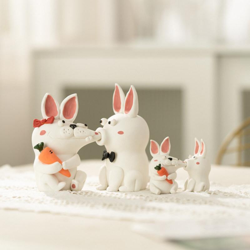 Household Cute Rabbit Pure Handcrafted Home Decoration Creative Gift for Friends, Couples, Anniversary Car Decoration Mascot
