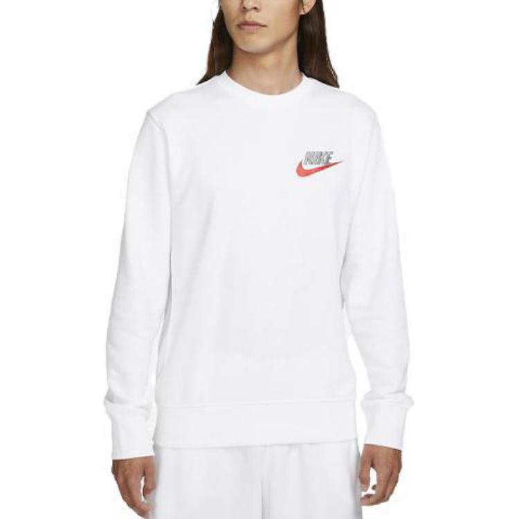 New Nike Club Sweatshirt Men's White FB7685-100