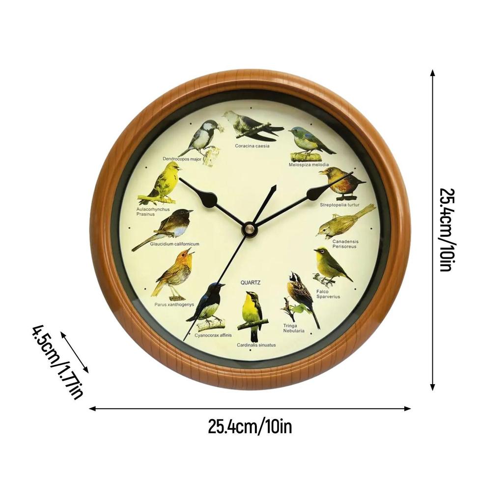 Bird Wall Clock,Decorative Clock Round Hanging Clock,Bird with Sound for