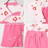 Aenak Plum Blossom Print Girls' Hakama Romper, Baby Hakama for First Meal, Size 70