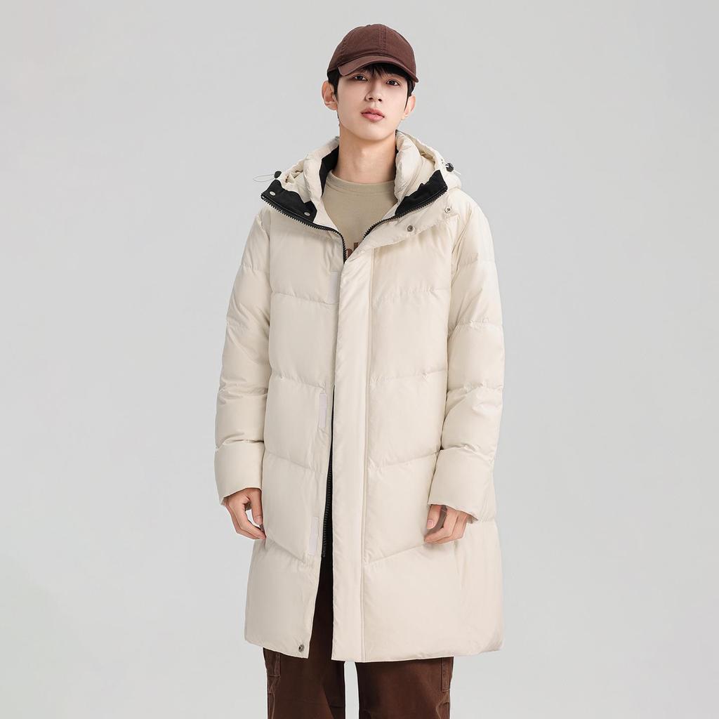 Mid-Length Men's & Women's Winter Down Jacket - Thick, Warm, Loose Fit, Cold-Proof White Duck Down Coat