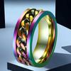 Men's Stainless Steel Rotating Ring: Hip Hop Chain Style, Fade-Resistant, Opens Bottles