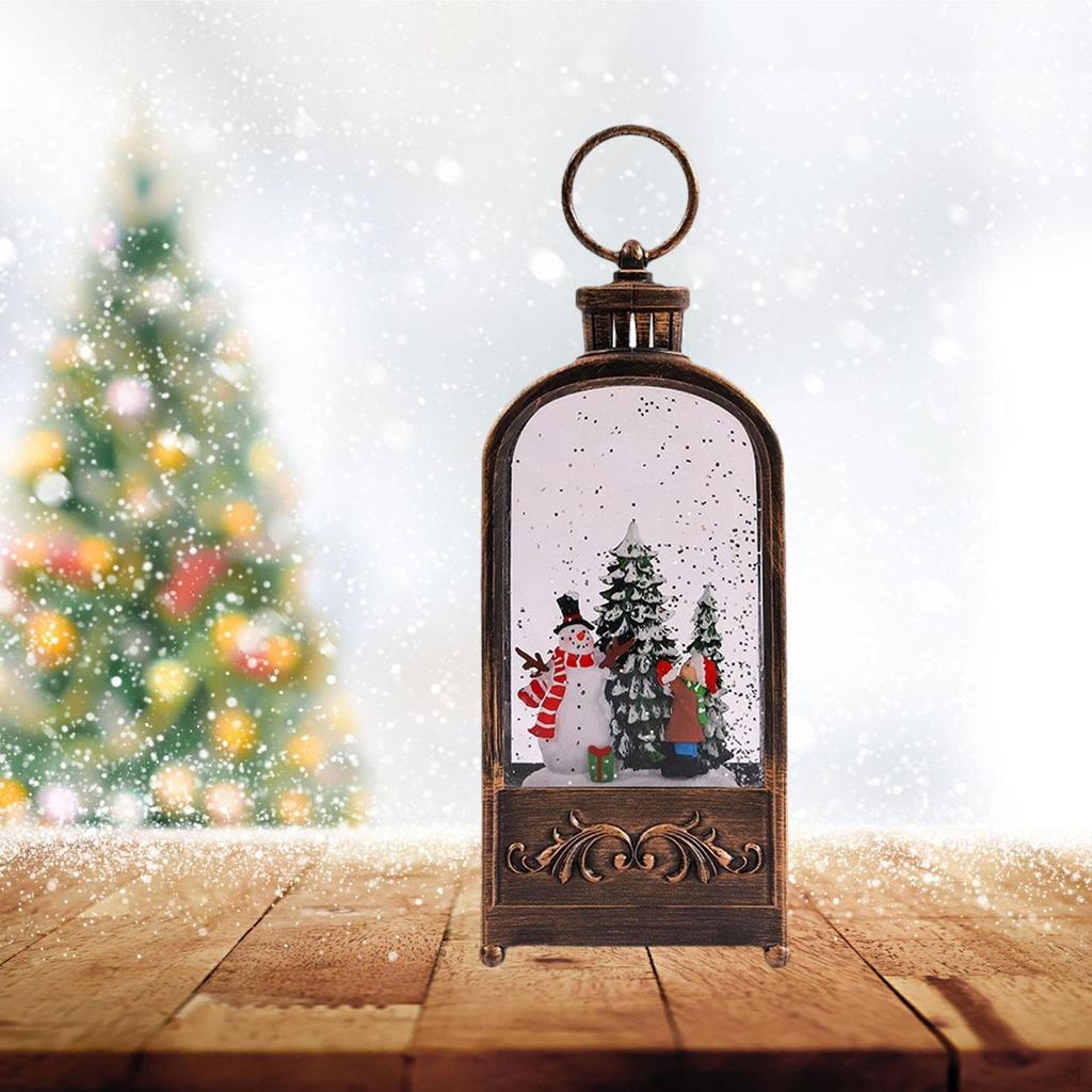 Christmas Music Box Fireplace Lantern Gift Nightlight Xmas Decor for Indoor Outdoor