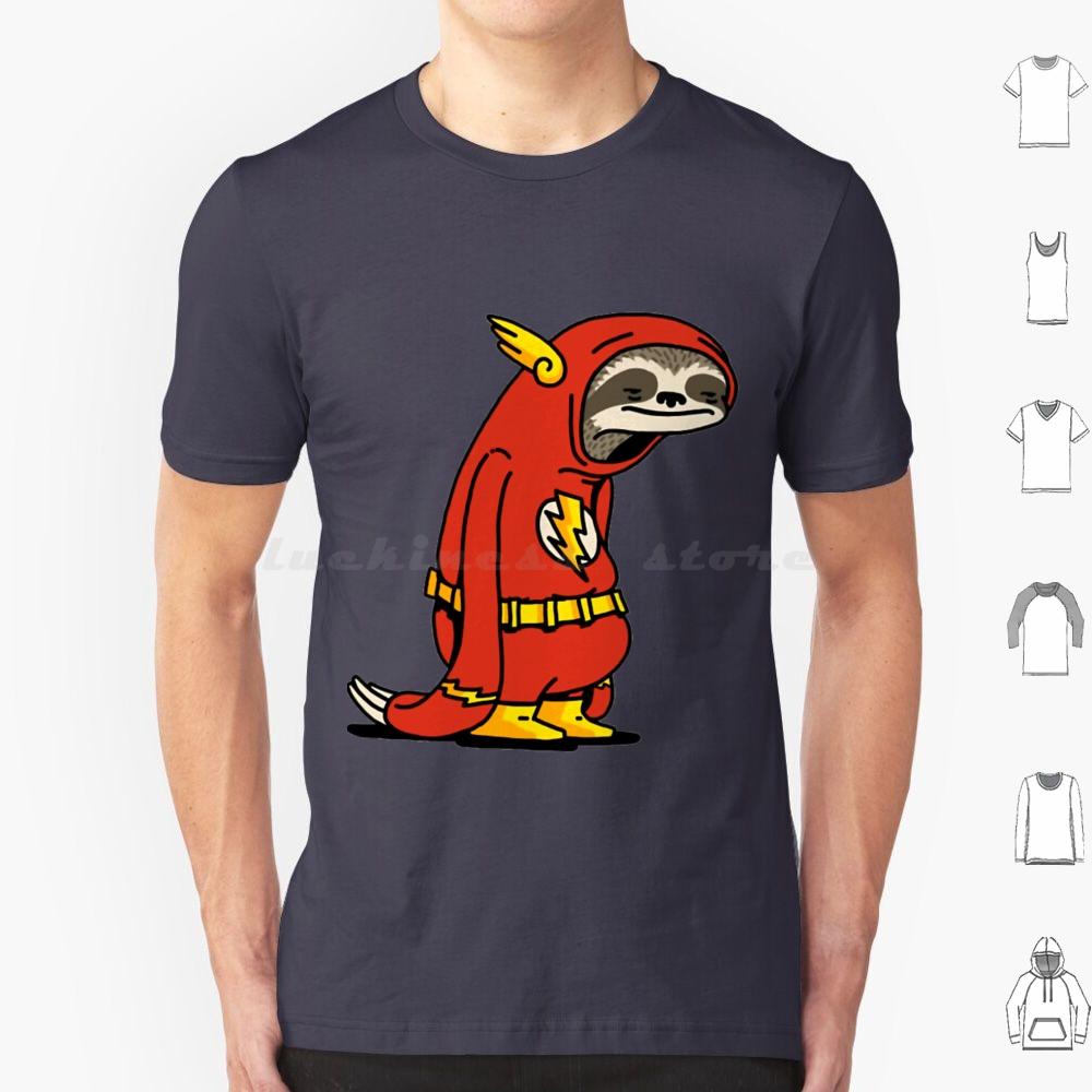Flash Sloth Funny Superhero T Shirt Big Size 100 Cotton Flash Sloth Funny Superhero