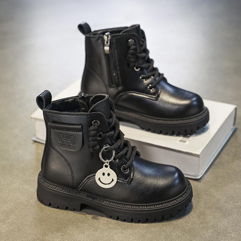 Children's Winter Fashion with Plush Warm Martin Boots Casual Fashion Boots Mid Length Boots