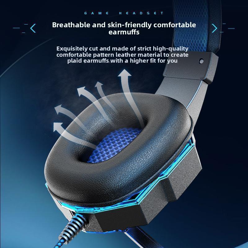 Gaming Headset MV Wired Computer Mobile Phone Headset Luminous Headset