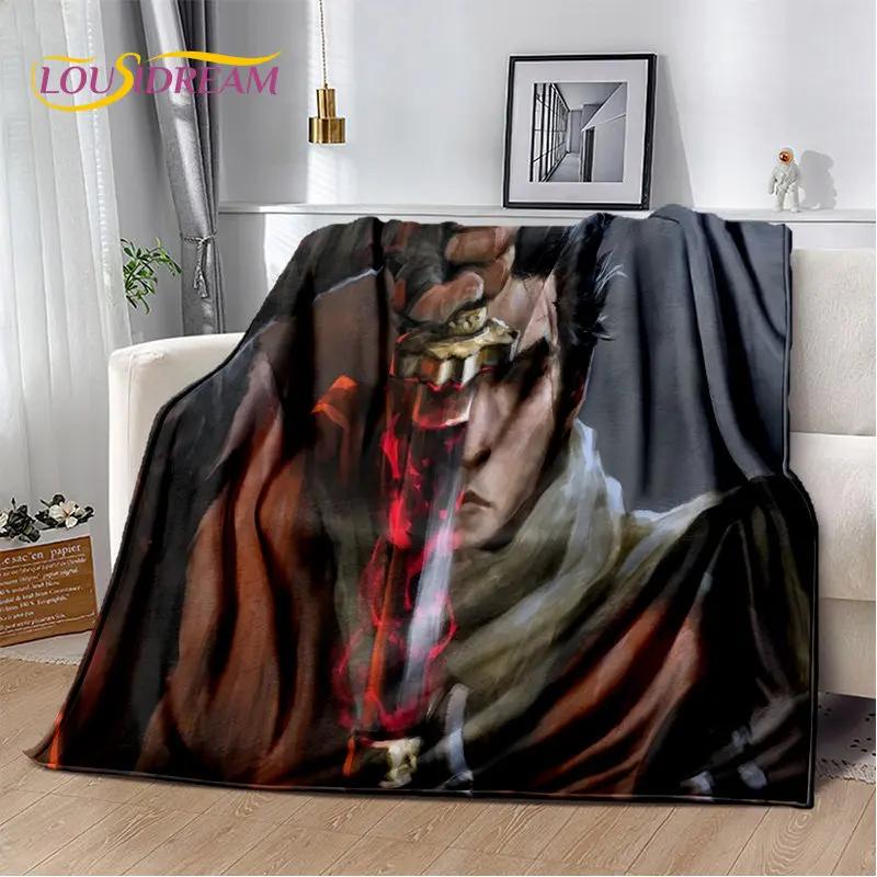 D Sekiro Game Plush Flannel Throw Blanket for Bedroom Living Room Sofa Picnic Soft Cozy Cover for Kids and Adults