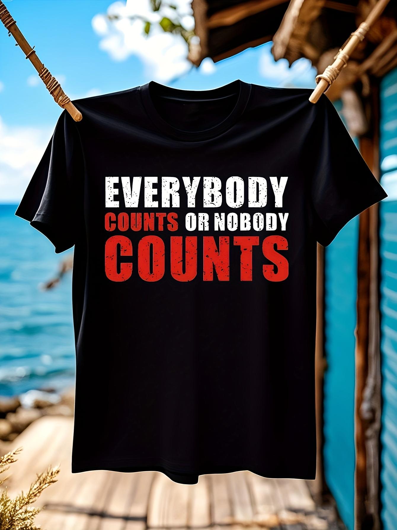 Everybody Counts Or Nobody Counts Tshirt - Bold Red and W... S