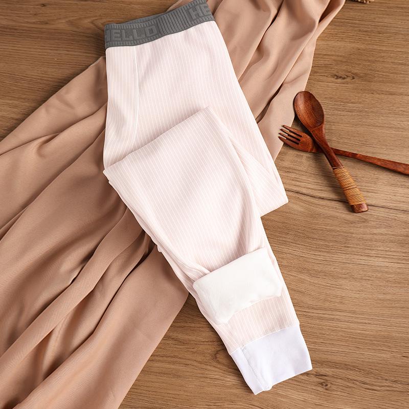 Men's Fleece-Lined Base Layer Pants - Extra Thick, Elastic, Warm Cotton Wool Long Johns for Boys & Youth In Solid Colors for Cold Weather