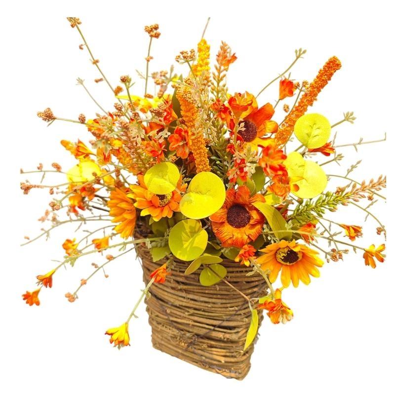 Fall Sunflowers Basket Front Door Wreath Hangings Window Wall Home Decorations