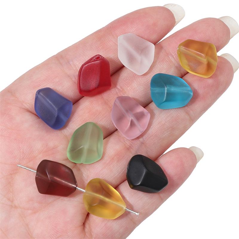12x15mm Frosted Glass Faceted Beads for DIY Bracelets & Necklaces