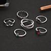 New Love Scallop Cross Openable Diamond Set Ring 6-Piece Combination Joint Ring