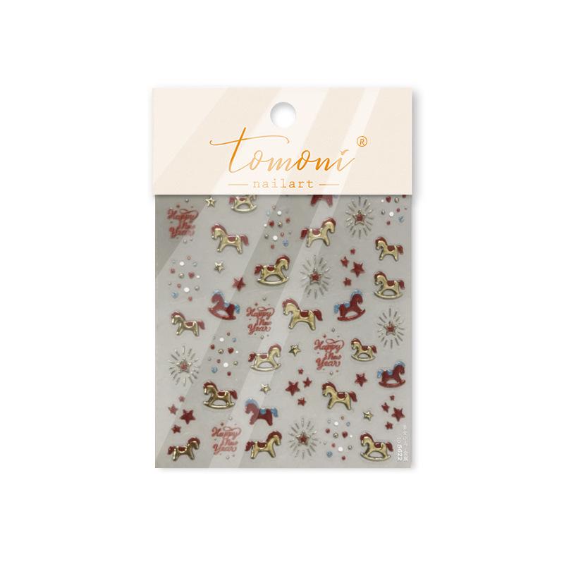 Tomoni Retro Pink Jin Ma Hot Stamping Nail Stickers - Light Luxury Style.