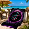 Tiktok Logo Design Beach Towel, Quick-drying, Easy To Care For, Suitable for Both Fitness and Beach Vacations,Sports Essential