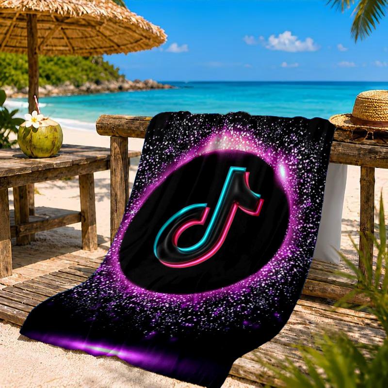 Tiktok Logo Design Beach Towel, Quick-drying, Easy To Care For, Suitable for Both Fitness and Beach Vacations,Sports Essential