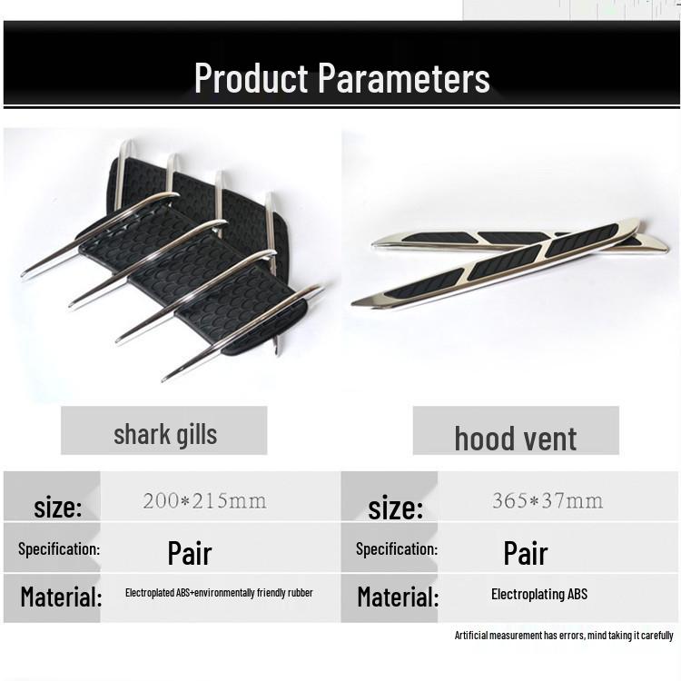 Dekorace žraločí žábry/falešný ventilační otvor na auto - Boční výstup vzduchu, Styl 59/617