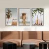 Wall Art Set of 3 Tropical Palm Tree Beach Lifeguard Pier Surfboard Print Ocean Photography Coastal Cottage Coastal Room Decor