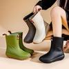 Yuzhihao Unisex Family Rain Boots: Adult, Parent-Child, Men's, Women's, and Children's Mid-Low Cut Water Shoes for Outdoor Work.