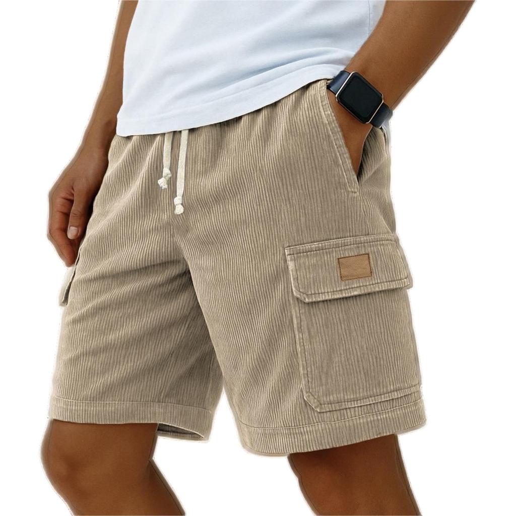 Men's Casual Shorts Drawstring Elastic Waist Sports Lightweight Summer Beach Shorts With Pocket