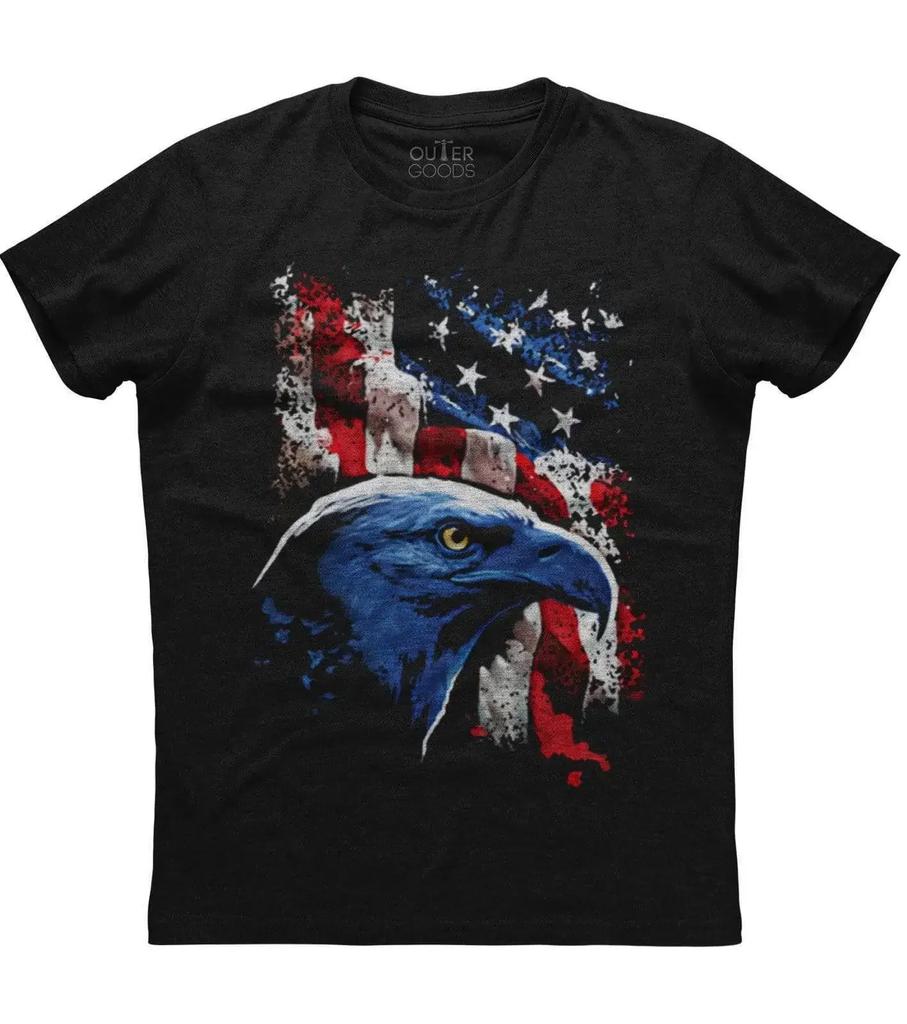 American Icon Bald Eagle and Star Spangled Banner Patriotic TShirt Summer Cotton ONeck Short Sleeve Mens T Shirt New S3XL