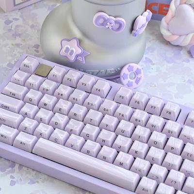 Purple Crystal Jelly Keycap 113keys PC OEM Double Color Molding Double Color Injection Wear Resistant Side Engraved Keycap