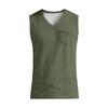 Men's Athletic Casual Sleeveless Tank Top with Wide Shoulder Straps and Chest Pocket Lightweight Summer Shirt for Outdoor Activities