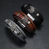 European and American Retro Style Eagle Alloy Magnetic Buckle Multi-layer Hand-woven Men's Leather Bracelet