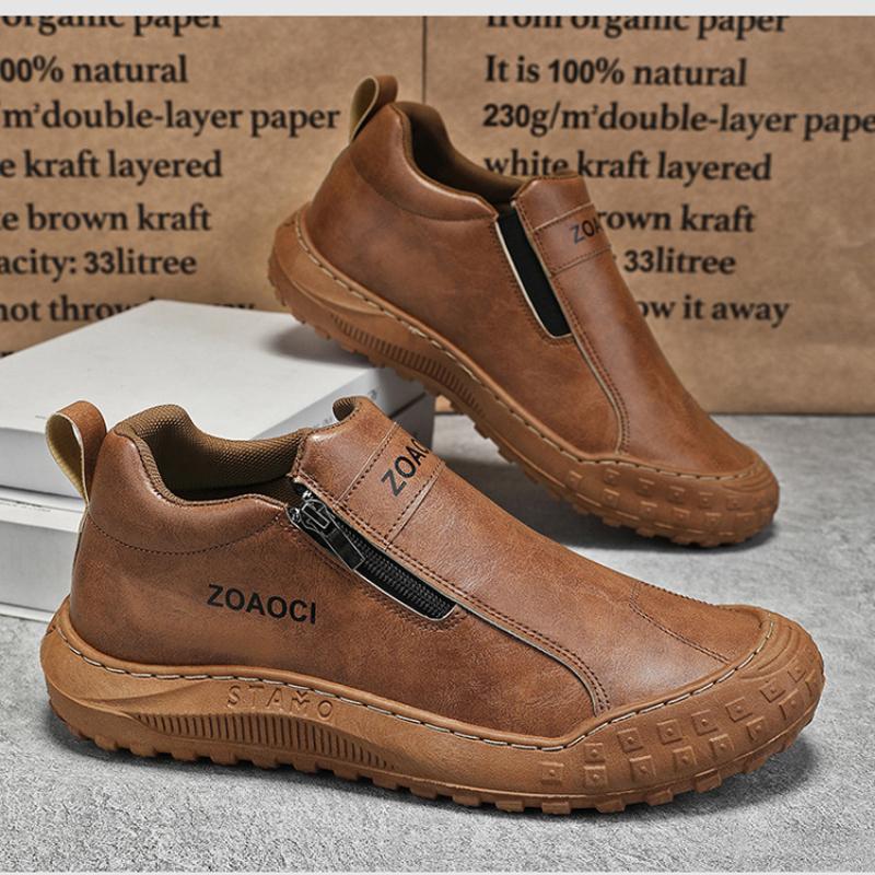 2025 Herren Reißverschluss Chelsea Slipper Atmungsaktive Stiefel Weiß Skate Schuhe Rutschfest Langlebig Lässige Sportliche Schuhe für Herren