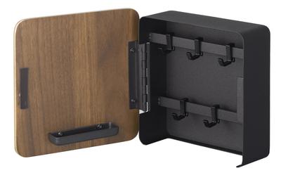 Yamazaki Jitsugyo 4801 Magnetic Key Hook 2 Tiers Brown Approx. W15.8XD15.7XH15.8cm Lin 2 Tier Key Storage with Movable Hook