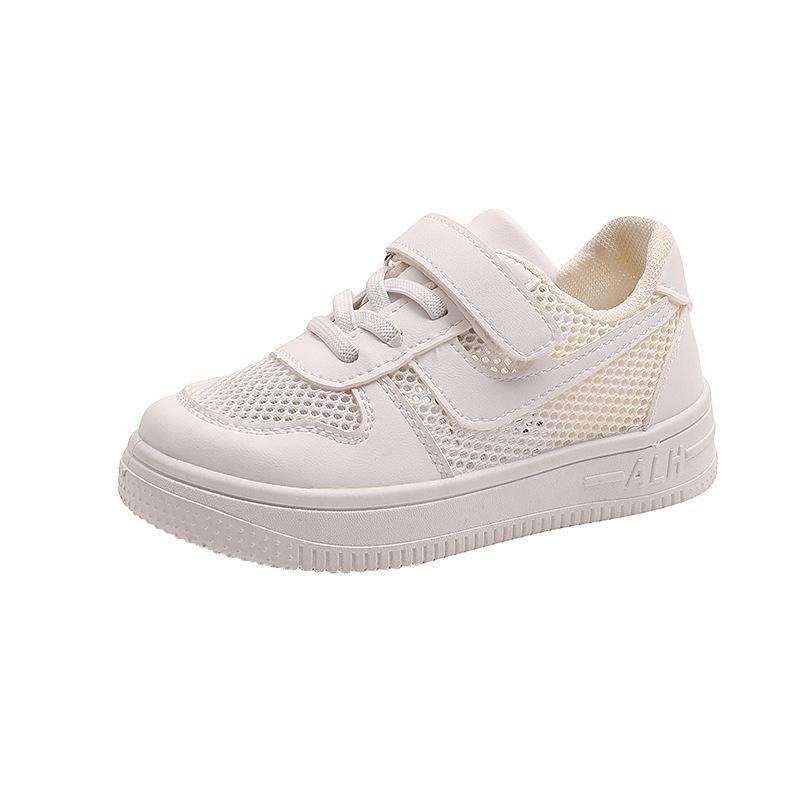 Mesh breathable boys and girls little white shoes spring and summer new mesh children's soft-soled single sports board shoes