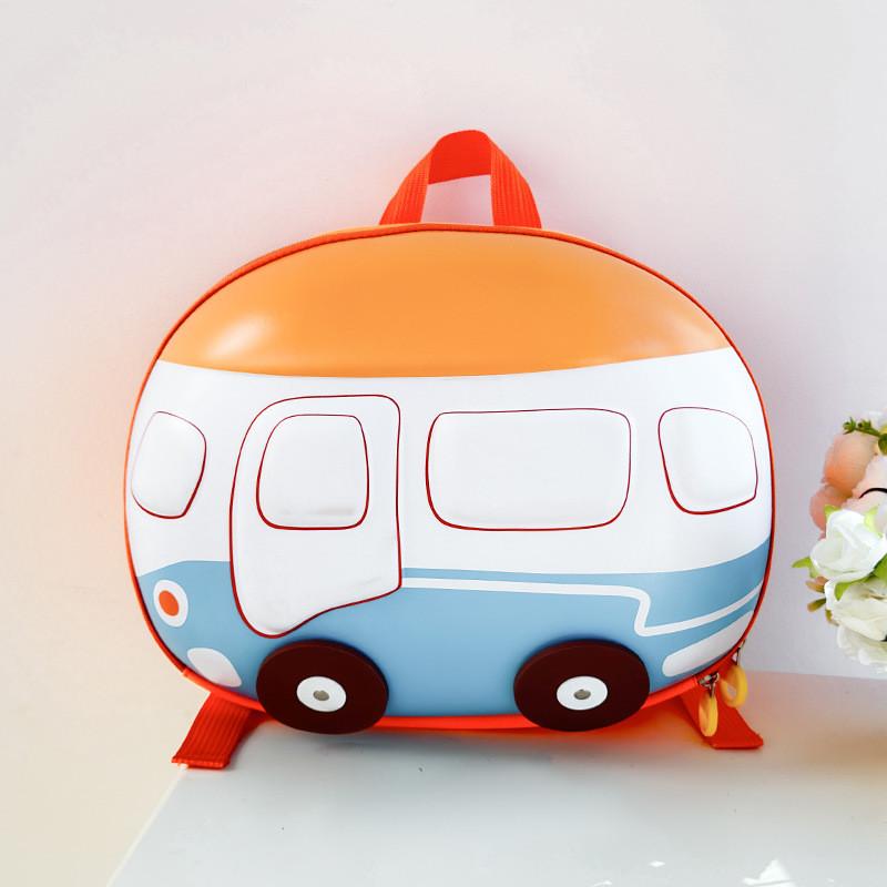 Kids Whimsical Shell Backpack In Bright Colors With Car Motif Ideal For School And Fun Everyday