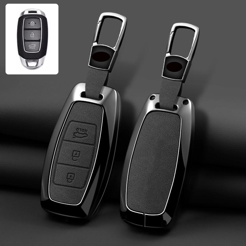 3/4/5 Button Zinc Alloy Leather Car Key Cover For Modern I30 Ix35 Kona Encino Solaris Azera Grandeur Ig Accent Santa Fe Palisade
