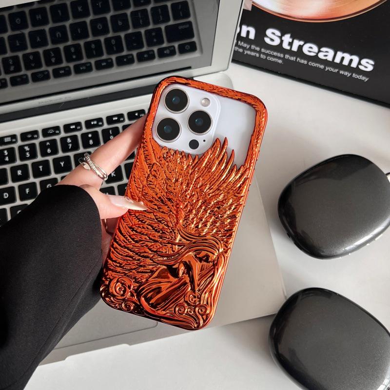 Trendige mattierte 3D-Engelsflügel Handyhülle für iPhone 17/16/15/14/13 Pro Max