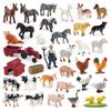 Realistic 34 Piece Mini Farm Animal Model Set Featuring Pvc Chicken Duck Pig Dog Cat Cow Sheep Horse Donkey Figurines