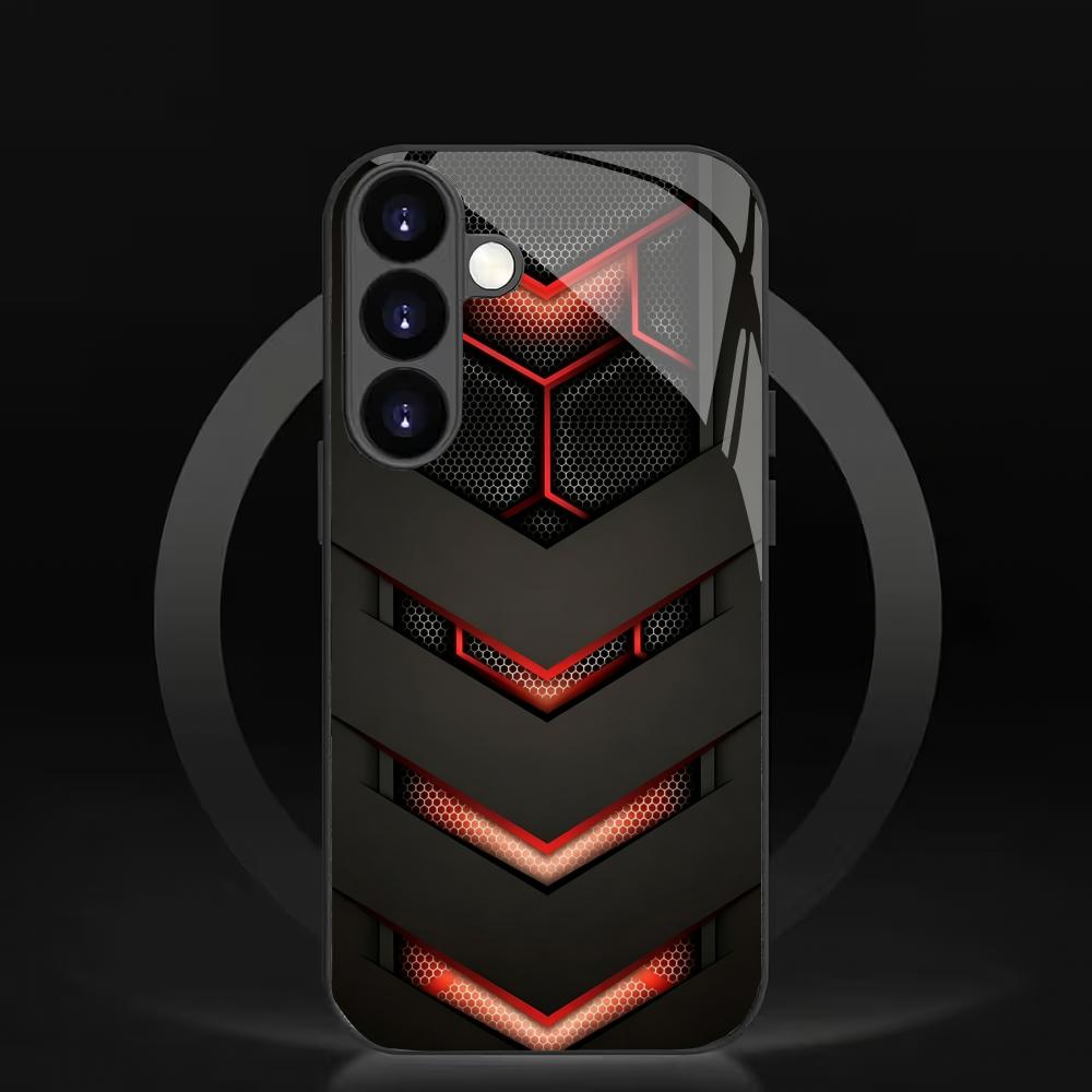 Advanced Fashion Black Glass Phone Case Suitable for Samsung Galaxy S26 S25 S24 S23 S22 S20 FE/Ultra/Plus Anti Drop Back Cover
