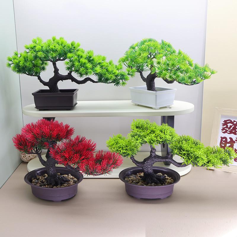 Artificial Juniper Bonsai Tree For Indoor Decor Faux Green Plant For Office