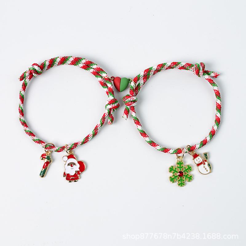"Hot-Selling Christmas Love Magnet Couple Bracelet – Perfect Gift for Girlfriends"