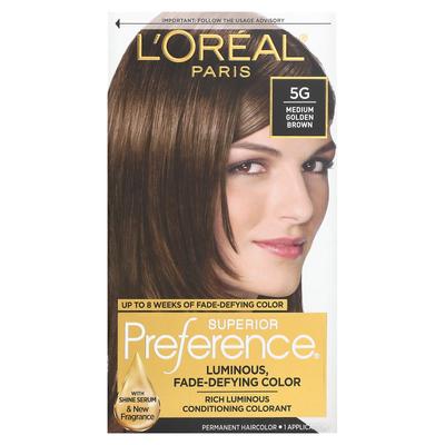 L'Oréal, sehr bevorzugte helle Farbe, Farbe ohne Verfärbungen, 5G mittelgoldbraun, 1 Mal